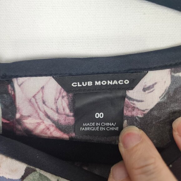 Club Monaco 100% Silk Floral Lightweight Mini Dress 00 - Picture 2 of 6